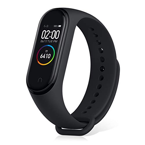 Versión global Xiaomi Banda 4 inteligente Pantalla a color Pulsera Frecuencia cardíaca Gimnasio Música Bluetooth5.0 50M Impermeable,Podómetro y notificaciones de mensajería