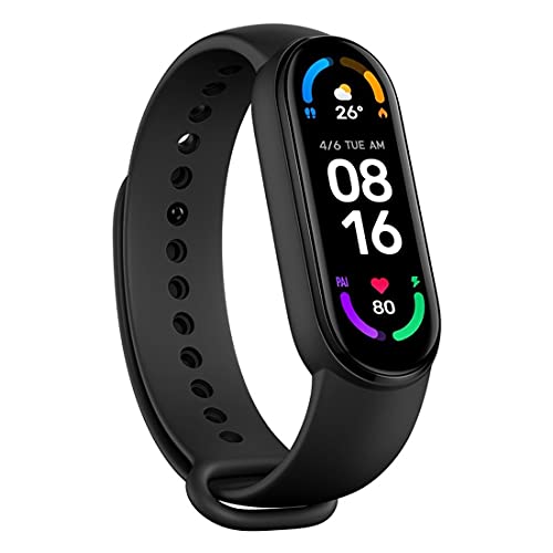 Xiaomi MI Band 6 Pulsera de Actividad, Monitores de Actividad, Pantalla Fitness Tracker, Smartwatch Pantalla de Pulsera Personalizada, 1.56” Pantalla Completa Bracelet, 50M a Prueba de Agua (Negro)