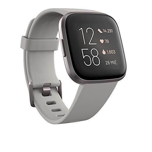 Fitbit Versa 2 - Smartwatch de salud y forma física, Gris piedra/gris niebla, con Alexa integrada