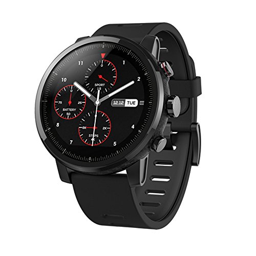 Xiaomi Amazfit Stratos 2 Smartwatch Reloj Inteligente Deportivo con GPS Bluetooth Pantalla Táctil Monitor de Ritmo Cardíaco 5ATM Impermeable Versión en Inglés Negro