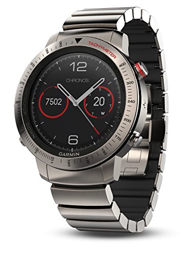 Garmin 010-01957-01 Fenix Chronos - Reloj de Titanio y Zafiro con Correa Híbrida de Titanio, Talla Única